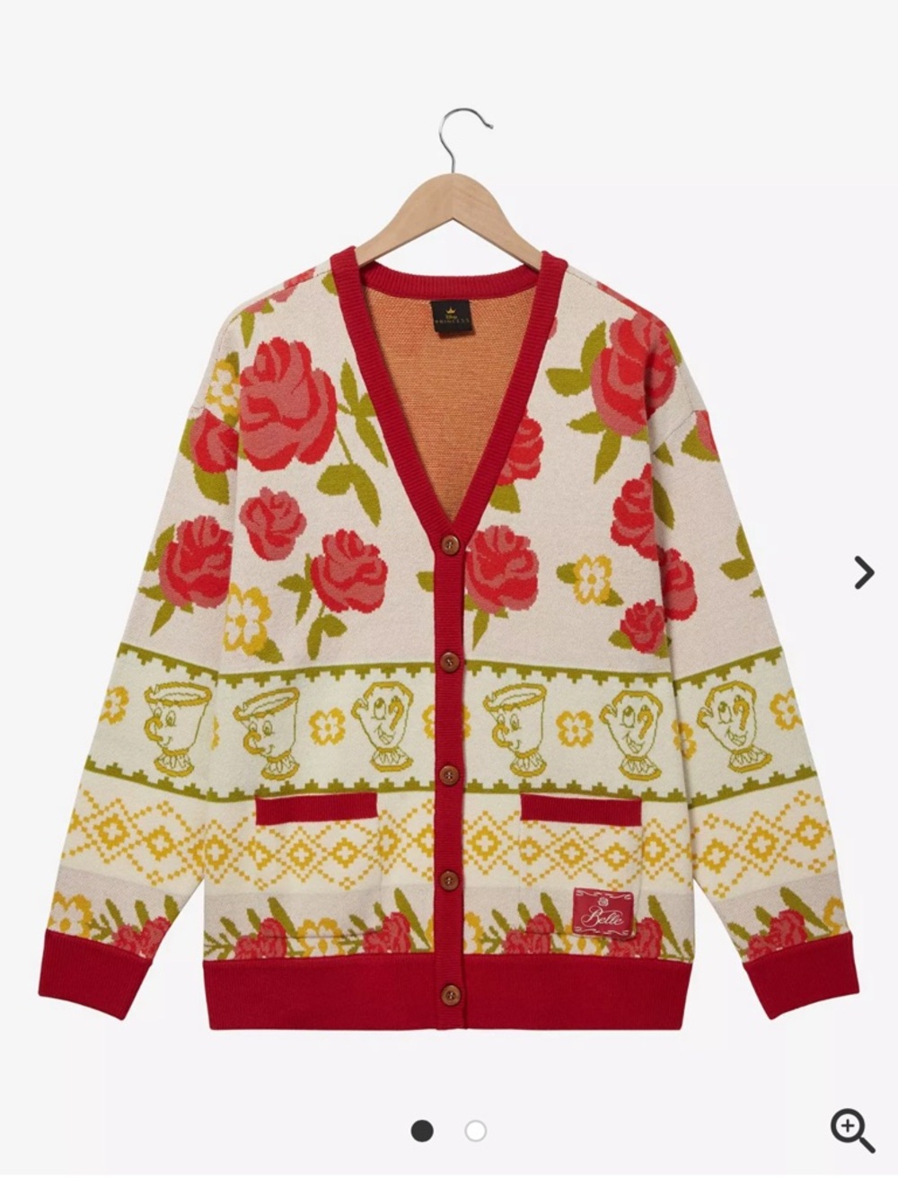 NWOT Disney Princess Box Lunch Exclusive Beauty and The Beast Rose Cardigan